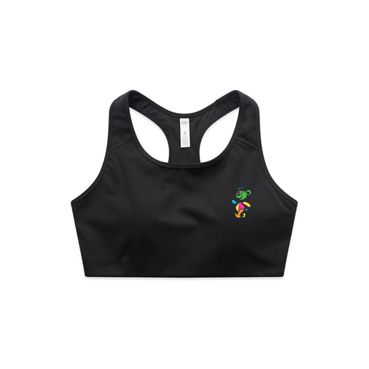 My Edible Kicked In Bears Dem Suga Embroidered Women's Active Sports Bra