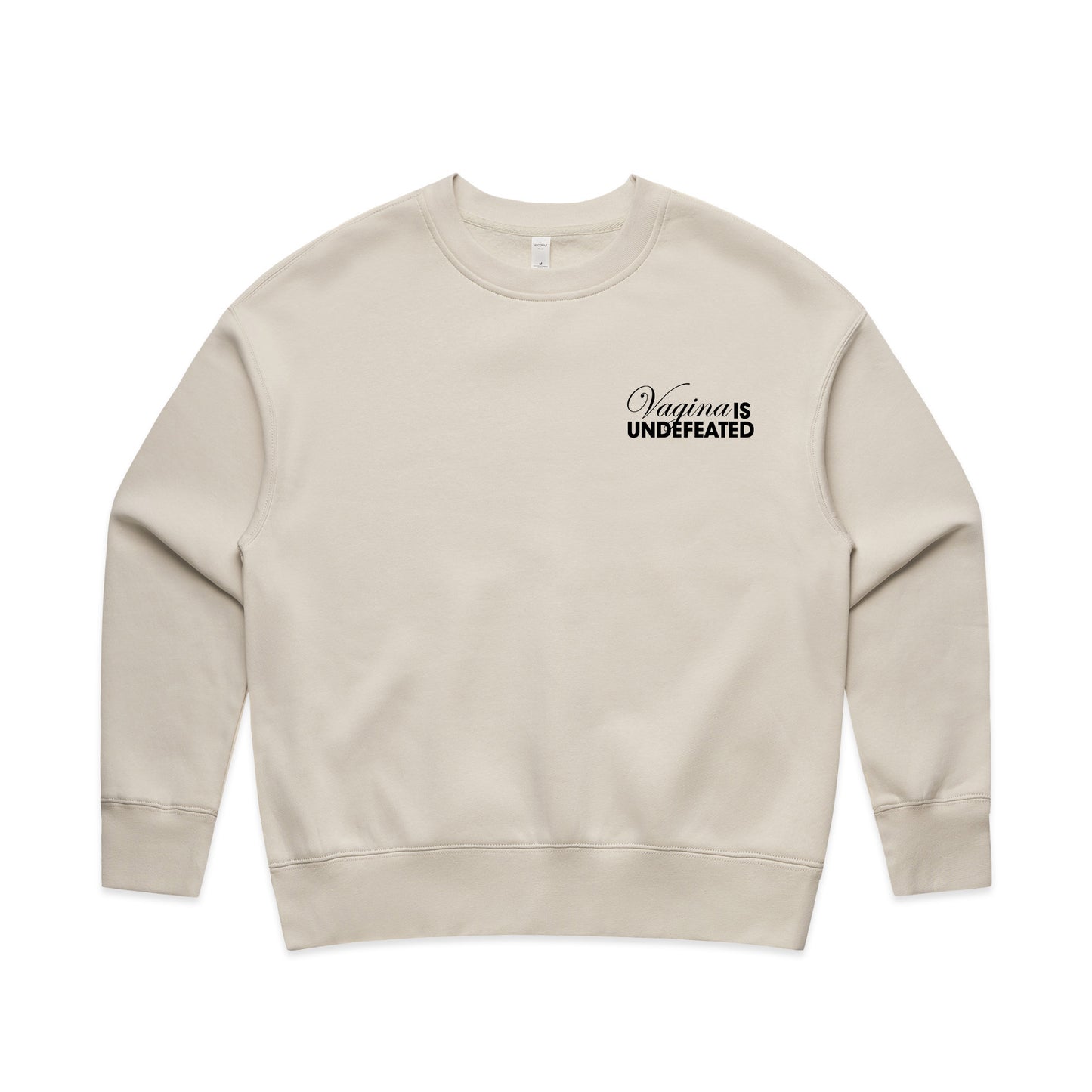 Vagina Is Undefeated Women's Embroidered Relaxed Crewneck Sweatshirt