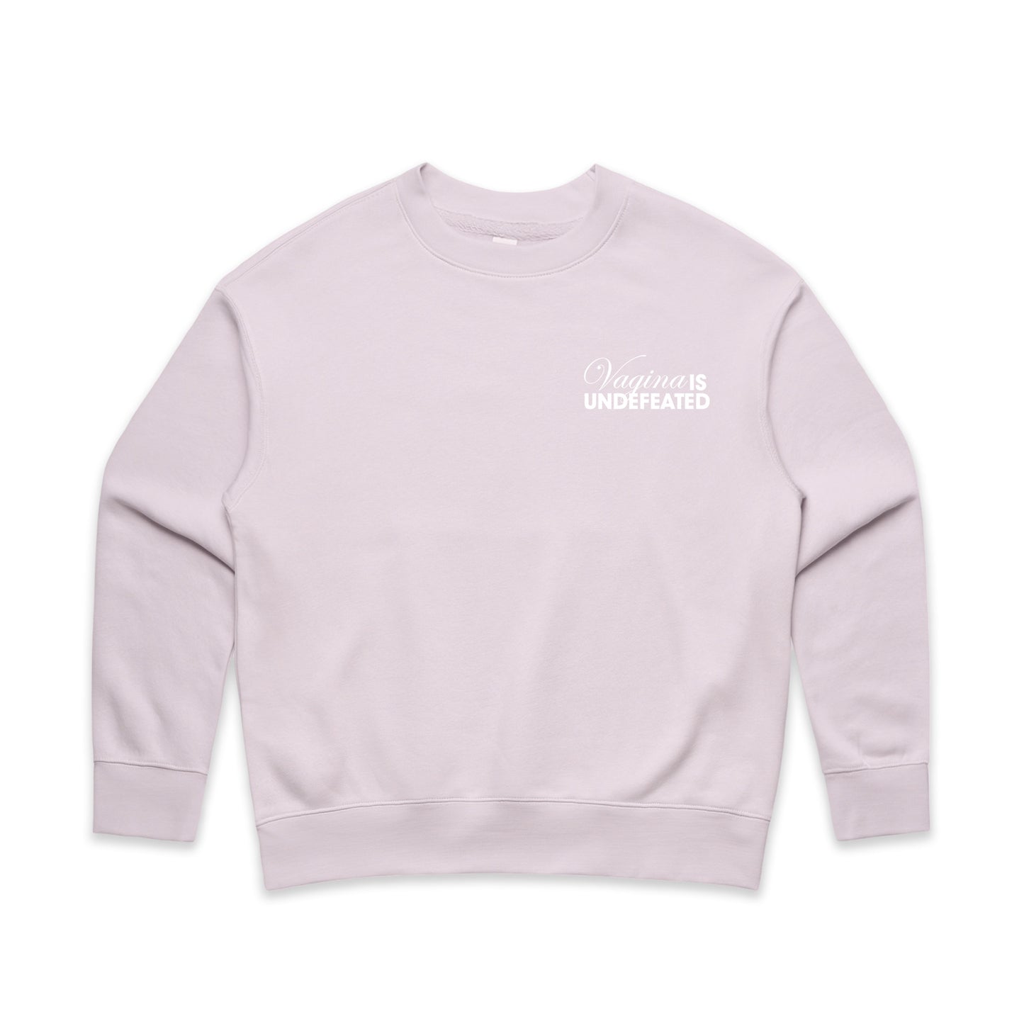 Vagina Is Undefeated Women's Embroidered Relaxed Crewneck Sweatshirt