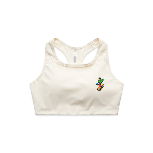 My Edible Kicked In Bears Dem Suga Embroidered Women's Active Sports Bra